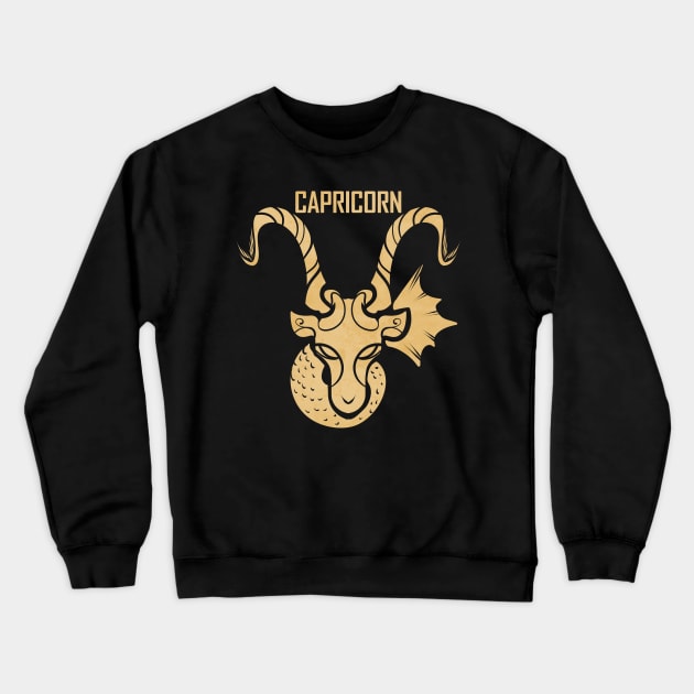 Capricorn Symbol Birthday Zodiac Capricorn Crewneck Sweatshirt by SinBle